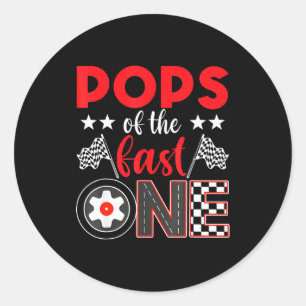Ps Of The Fast One Birthday 1st Race Car Family Classic Round Sticker