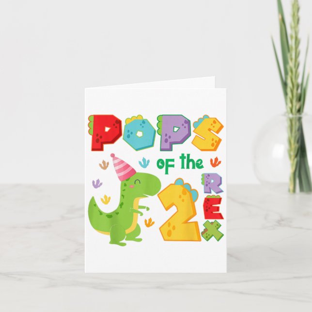 Ps Of The Two Rex 2nd Birthday Boy Dinosaur T-rex  Card (Front)