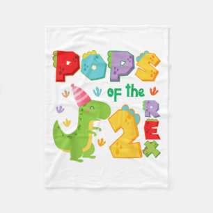 Ps Of The Two Rex 2nd Birthday Boy Dinosaur T-rex Fleece Blanket