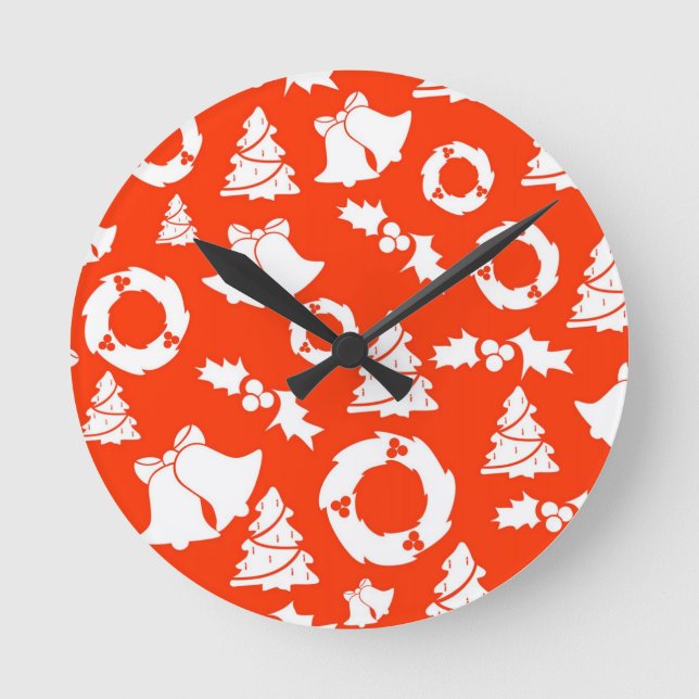 PS red-christmas-.jpg Round Clock (Front)