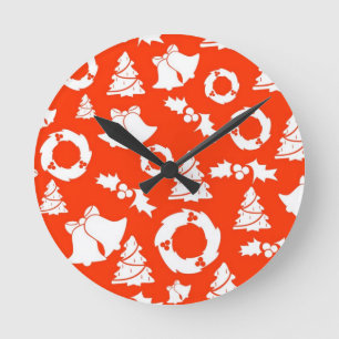 PS red-christmas-.jpg Round Clock