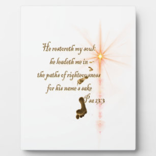 Psa 23.3 The Lord is my shepard Plaque