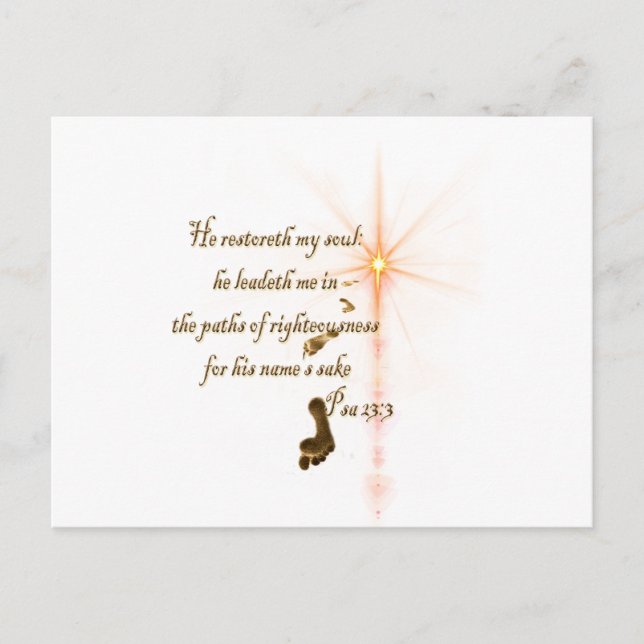 Psa 23.3 The Lord is my shepard Postcard (Front)