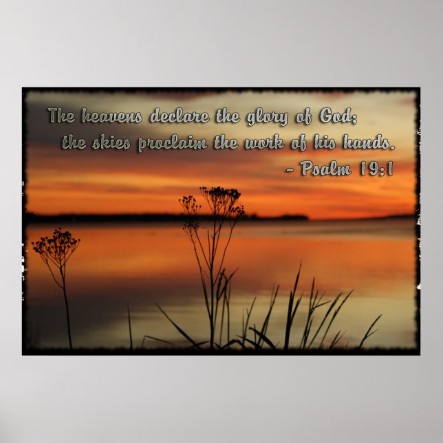 PSALM19:1 LAKE SUNSET  DECLARE GLORY GOD POSTER (Front)