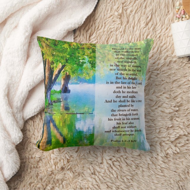 Psalm1:1-3 Blessed is the man Christian Cushion (Blanket)