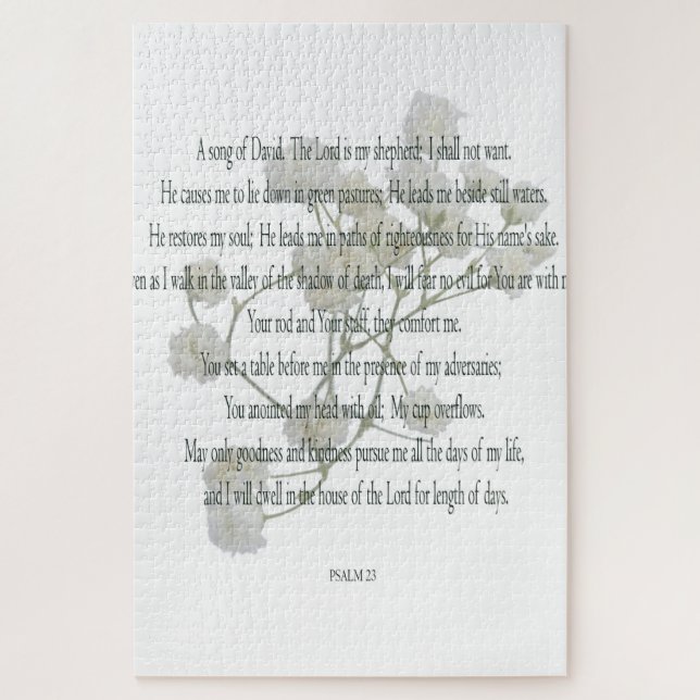 Psalm23, White Flower, Difficult Puzzle (Vertical)