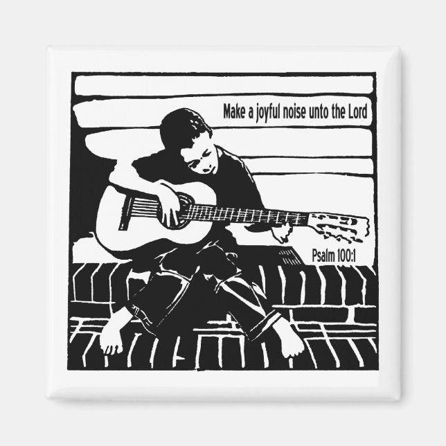 Psalm 100:1 magnet (Front)