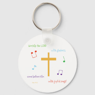 Psalm 100:2 key ring