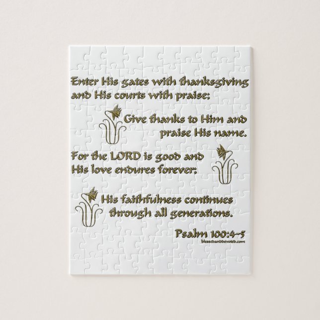 Psalm 100:4-5 jigsaw puzzle (Vertical)