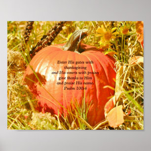 Psalm 100:4 Thanksgiving poster