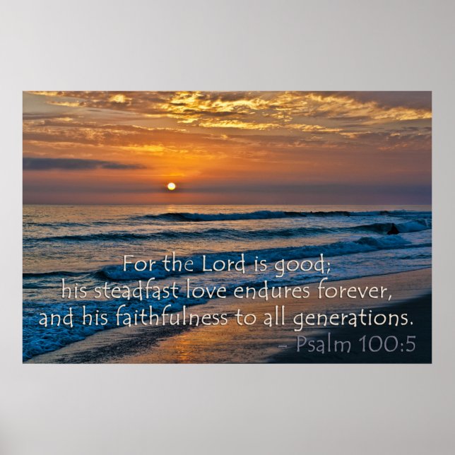 Psalm 100:5 Sunset image Poster (Front)
