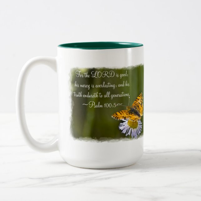 Psalm 100:5 Two-Tone coffee mug (Left)