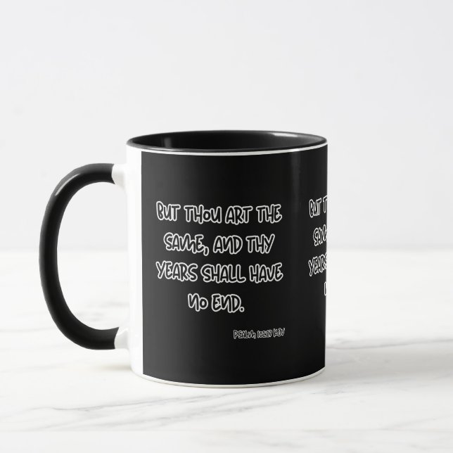 Psalm 102:27 KJV Bible Verse Two-Tone Mug (Left)
