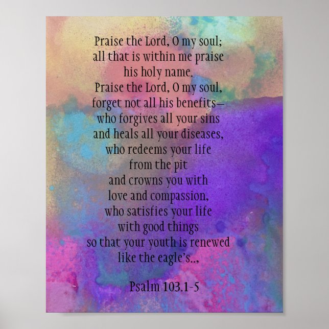 Psalm 103 Bless The Lord Poster (Front)