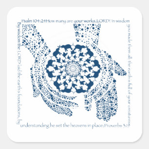 Psalm 104:24 and Psalm 3:19   Square Sticker