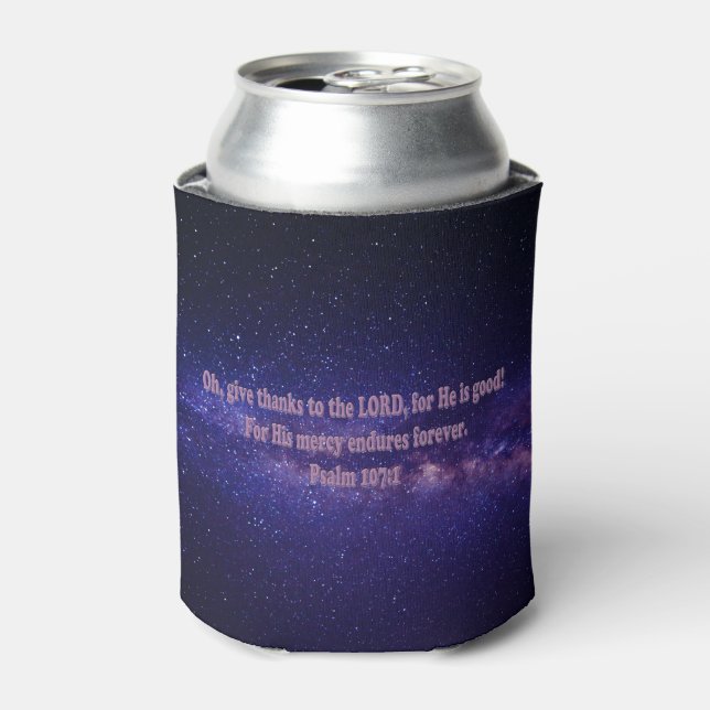Psalm 107:1 can cooler (Can Front)