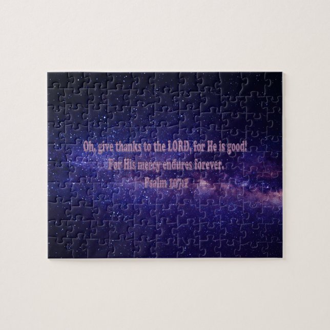 Psalm 107:1 jigsaw puzzle (Horizontal)