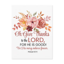 Psalm 107:1 Oh Give Thanks to the Lord Floral Fall