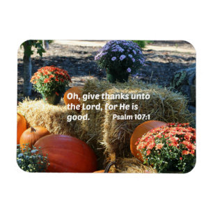 Psalm 107:1 Oh give thanks unto the Lord... Magnet