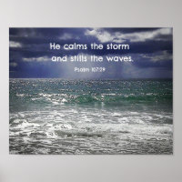 Psalm 107:29 He calms the storm and stills the...
