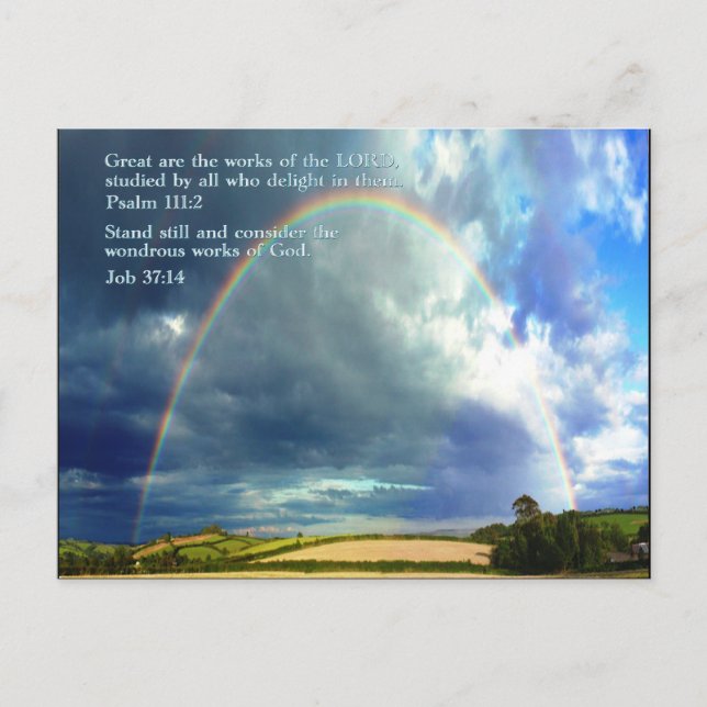 Psalm 111:2  Rainbow Postcard (Front)