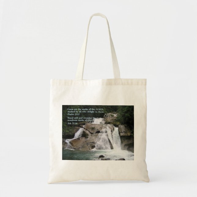 Psalm 111:2  Waterfall Tote Bag (Front)