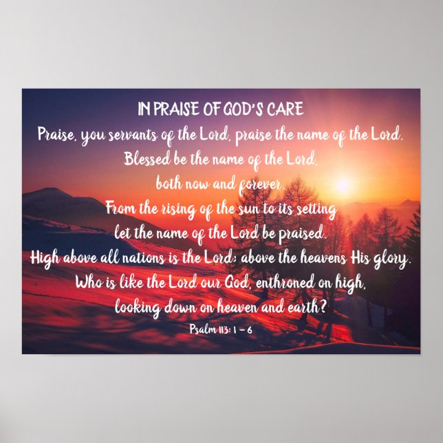 Psalm 113: 1 - 6 Poster (Front)