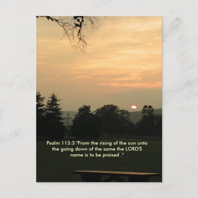 Psalm 113:3 sun setting card (Front)