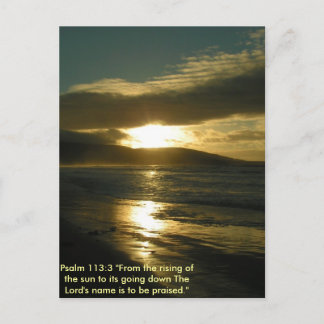 Psalm 113:3 sunset bible text postcard