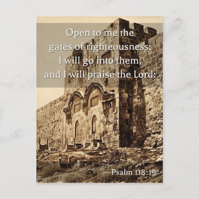 Psalm 118:19 on an old photo of the Golden Gate Postcard (Front)