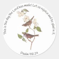 Psalm 118:24 Bible Verse and Sparrow Pair 