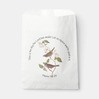 Psalm 118:24 Bible Verse and Sparrow Pair Favour Bag