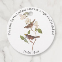 Psalm 118:24 Bible Verse and Sparrow Pair 