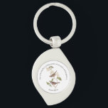 Psalm 118:24 Bible Verse and Sparrow Pair Key Ring<br><div class="desc">"This is the day the Lord has made. Let us rejoice and be glad in it." is Psalm 118:24 and the perfect Bible Verse for celebrations. White-Throated Sparrow Bird Pair. Audubon's White Throated Sparrow bird pair perched on a dogwood tree branch with white flowers. Vintage art reproduction of a John...</div>