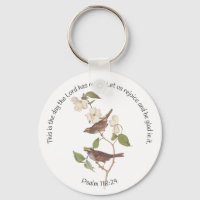 Psalm 118:24 Bible Verse and Sparrow Pair  Patch