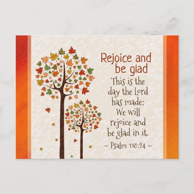 Psalm 118:24 This is the Day, Autumn Trees Postcard (Front)