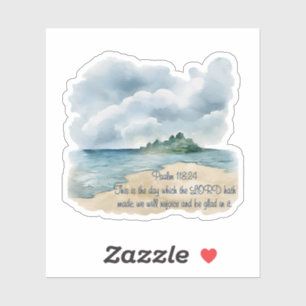Psalm 118:24 This is the Day Cloudy Beach Scene