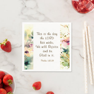 Psalm 118:24 This is the Day the Lord Made Bible Napkin