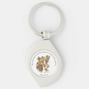 Psalm 118:24 with Baltimore Oriole Family Key Ring