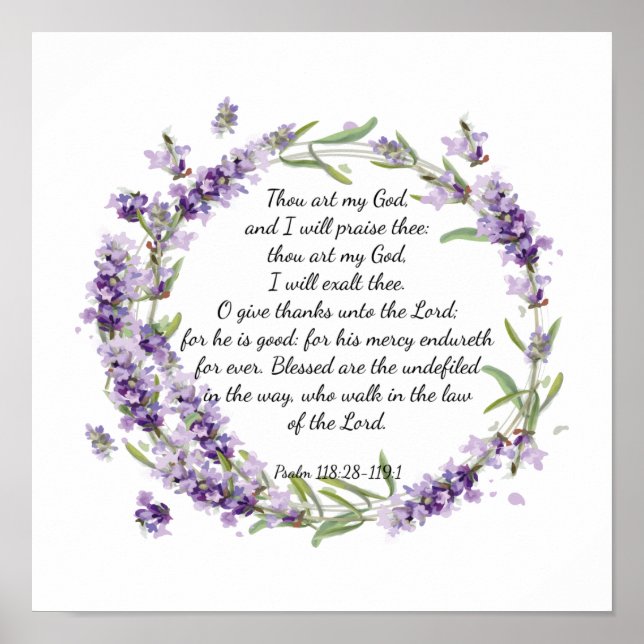 Psalm 118: 28 -119:1  poster (Front)