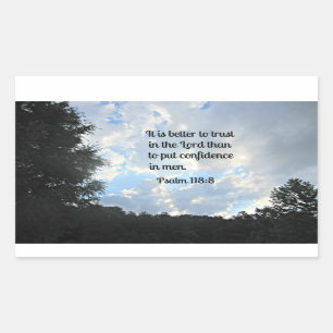 Psalm 118:8 rectangular sticker