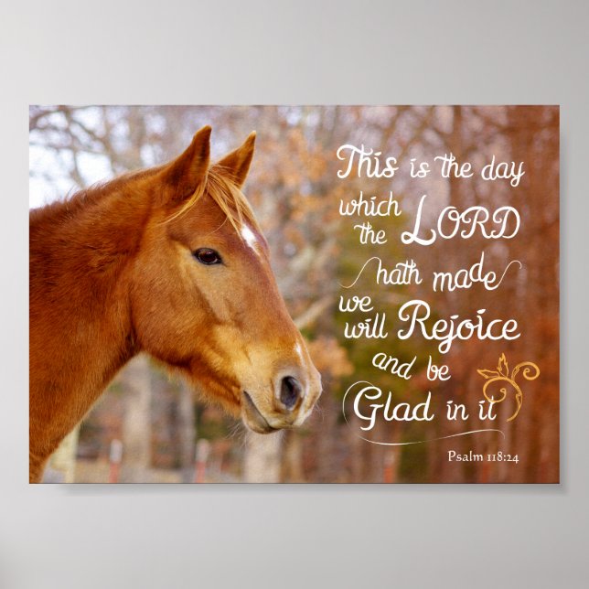 Psalm 118 Bible Verse Chestnut Horse Poster (Front)