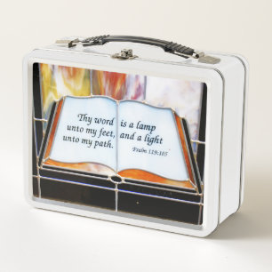 Psalm 119:105 Bible Verse Metal Lunch Box
