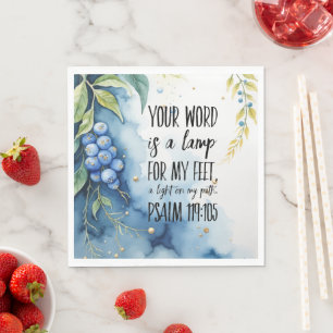 Psalm 119:105 Christian Bible Verse on Image Napkin