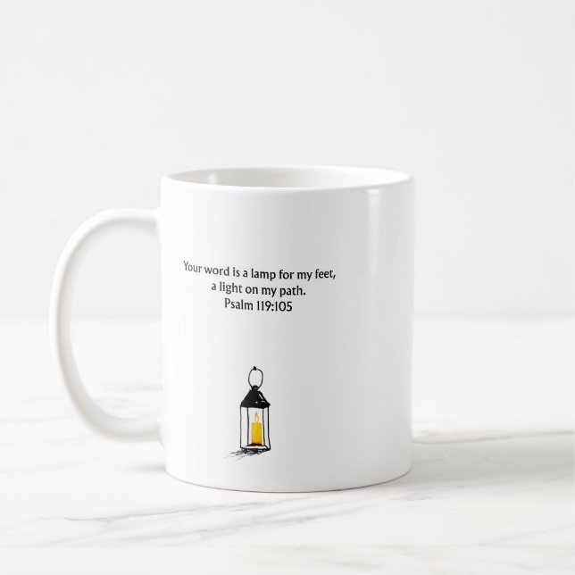 Psalm 119:105 Christian Mug | Inspirational Coffee (Left)