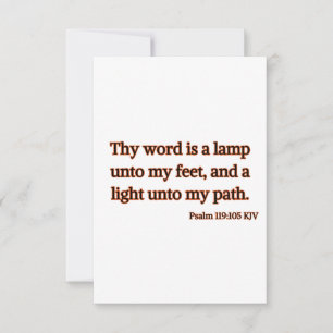 Psalm 119:105 KJV Bible Scripture Flat Greeting Card