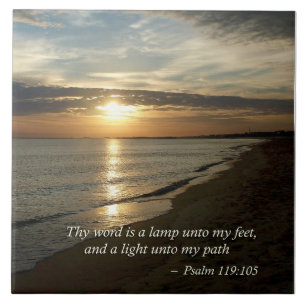 Psalm 119:105 Thy word is a lamp Ceramic Tile