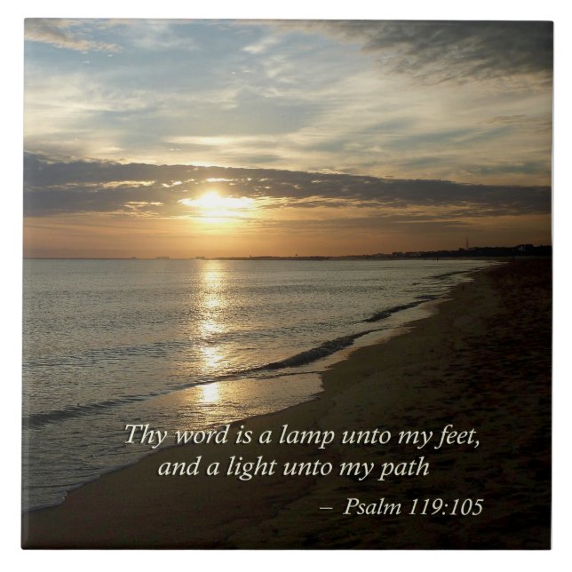 Psalm 119:105 Thy word is a lamp Ceramic Tile (Front)