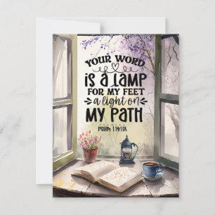 Psalm 119:105 Your Word is a Lamp Bible Card