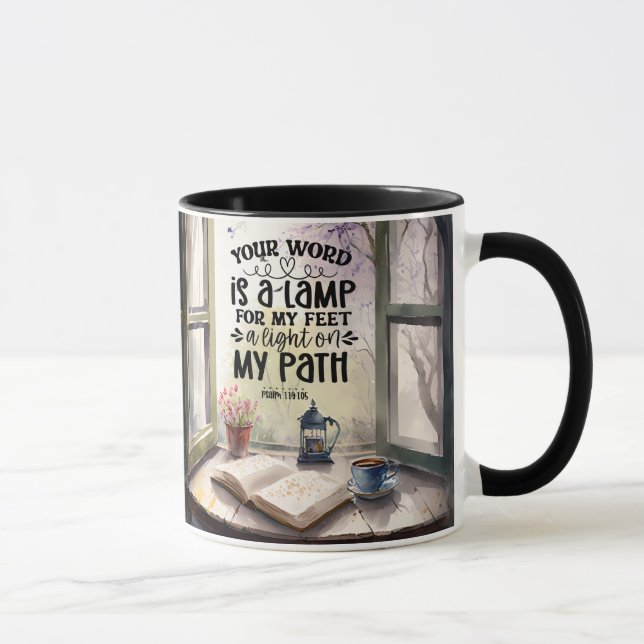 Psalm 119:105 Your Word is a Lamp Bible Verse  Mug (Right)